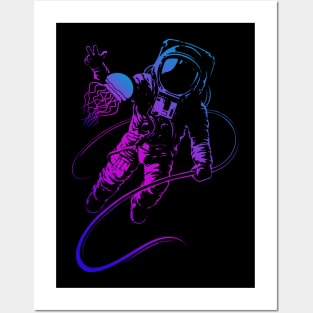 'Astronaut Jelly Fish Rainbow' Radiant Space Galaxy Gift Posters and Art